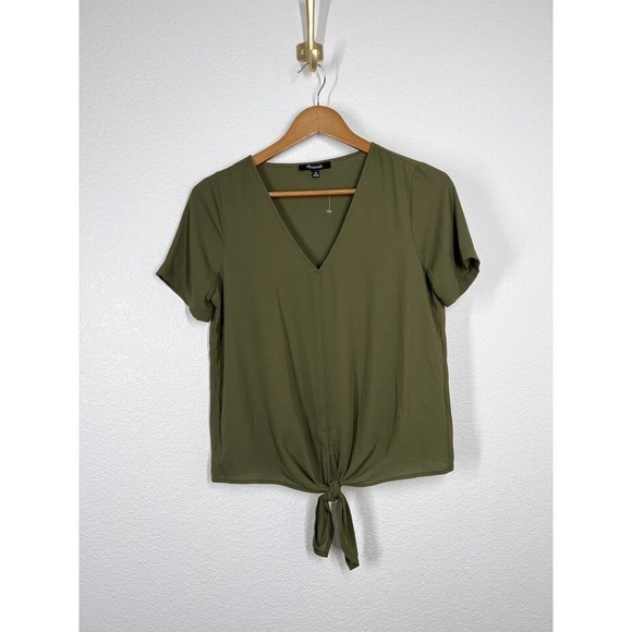 Madewell Novel Tie Front Top - Picture 1 of 5